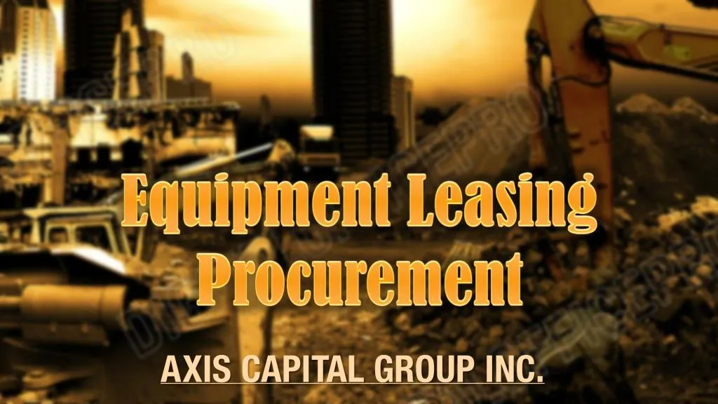 equipment leasing procurement n.