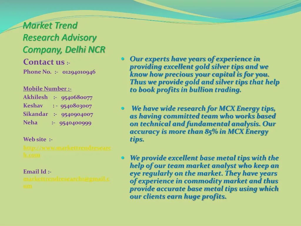 market trend research advisory company delhi ncr n.