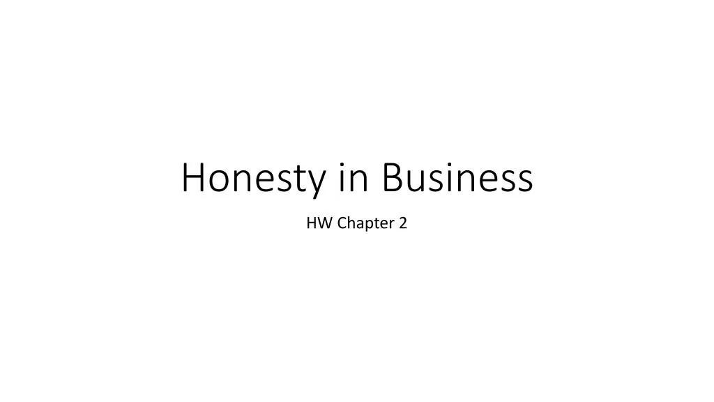 honesty in business n.