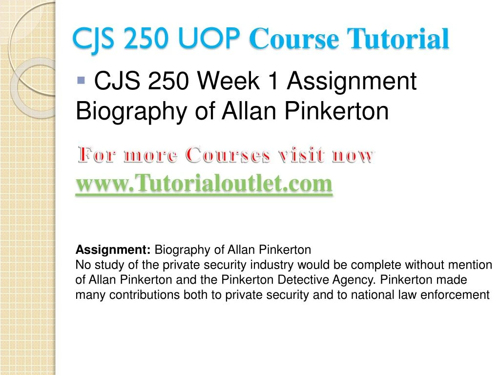 cjs250 allan pinkerton For more classes visit wwwcjs250assistcom cjs 250 week 1 checkpoint historical laws and security cjs 250 week 1 assignment biography of allan pinkerton. cjs250 allan pinkerton For more classes visit wwwcjs250assistcom cjs 250 week 1 checkpoint historical laws and security cjs 250 week 1 assignment biography of allan pinkerton.