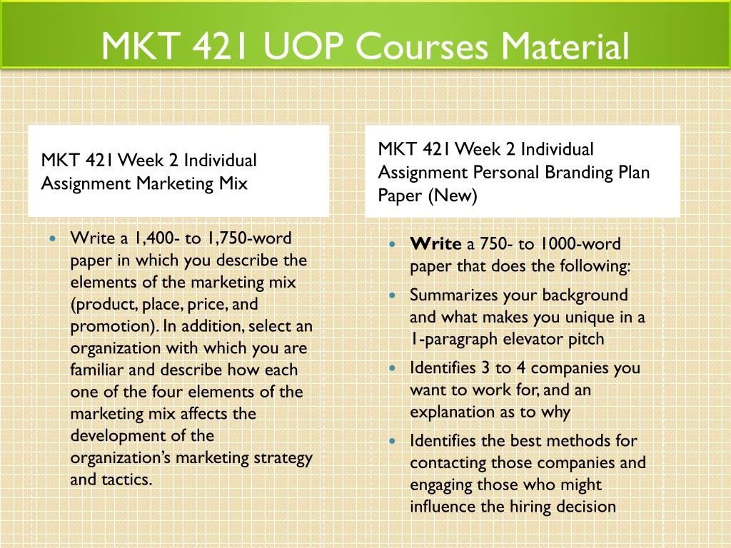 mkt 421 week 2 personal branding paper mkt 421 week 2 personal branding paper