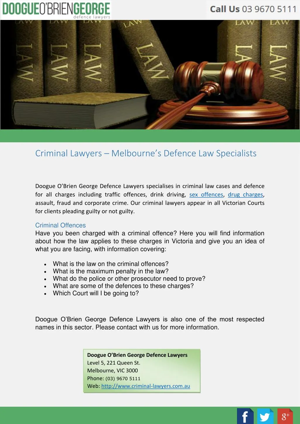 PPT - Criminal Lawyers – Melbourne’s Defence Law Specialists PowerPoint ...