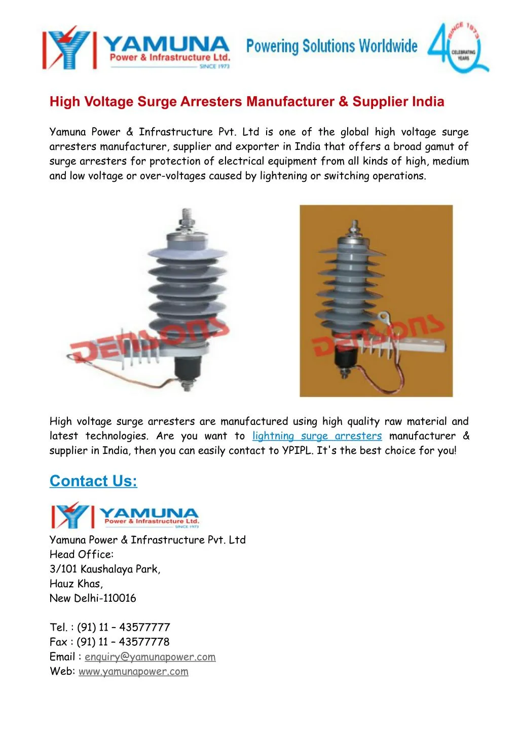 PPT High Voltage Surge Arresters Manufacturer & Supplier India PowerPoint Presentation ID