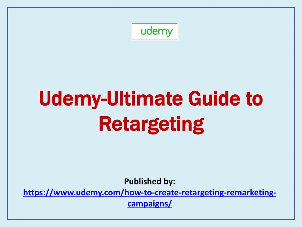 udemy ultimate guide to retargeting n.