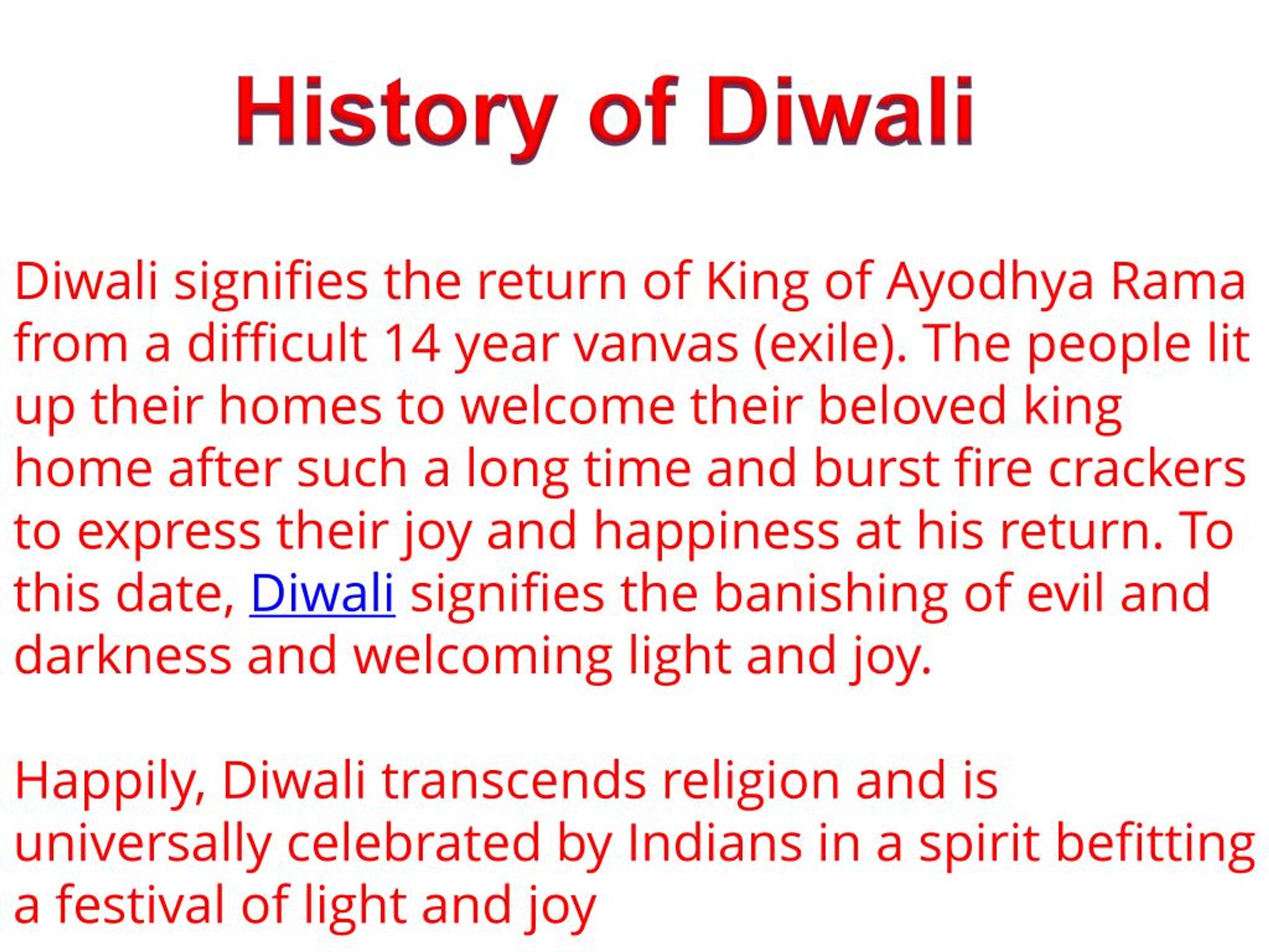 history of diwali essay