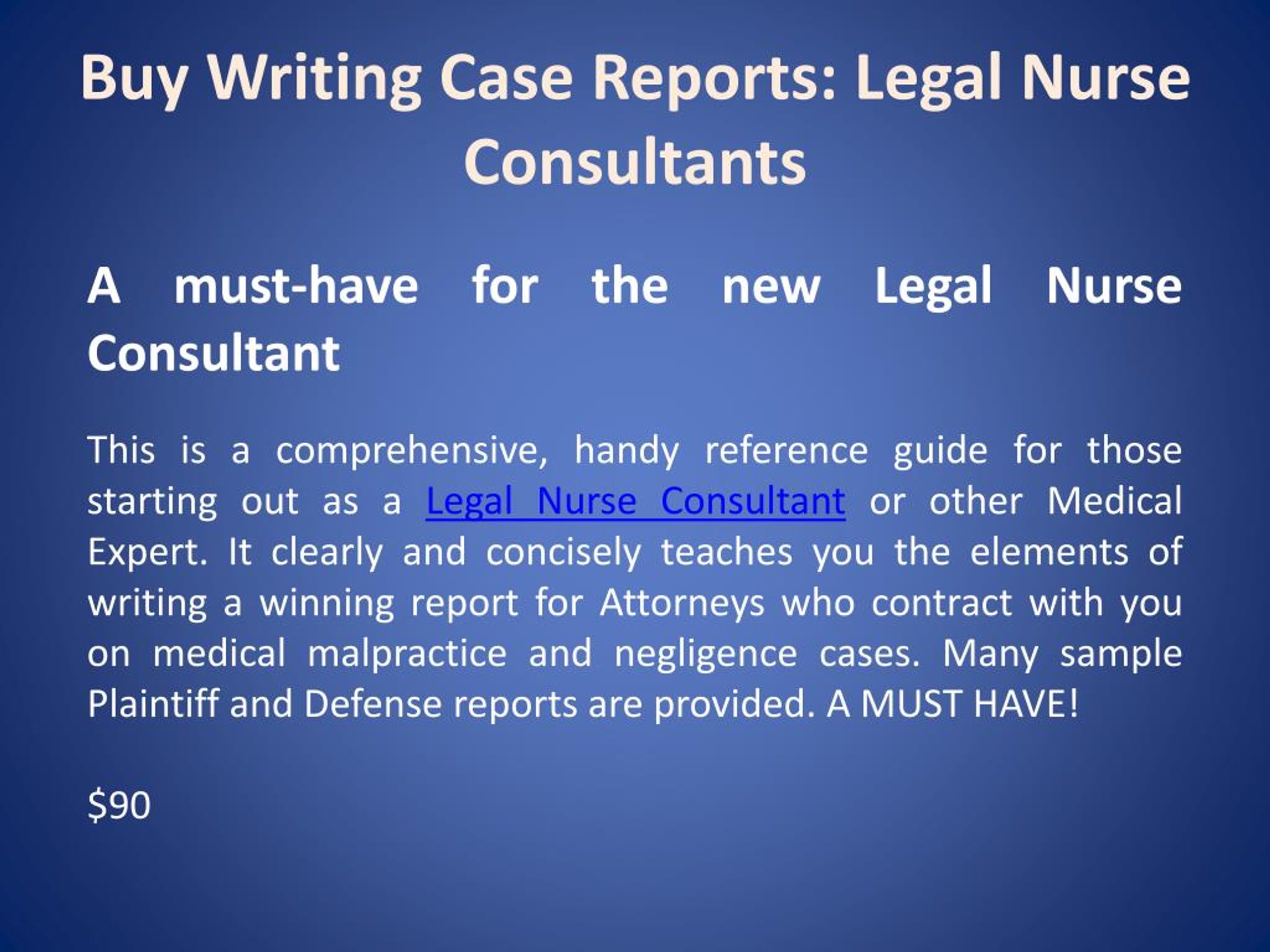Legal Nurse Consultant Report Template