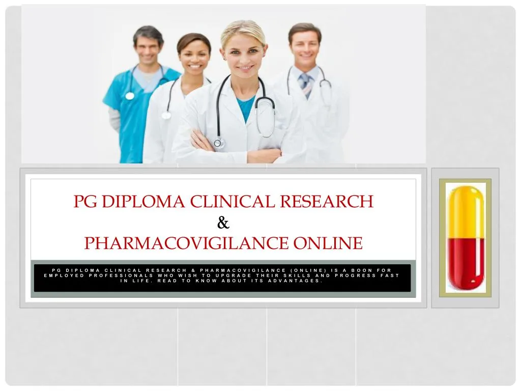 online pg diploma in clinical research and pharmacovigilance