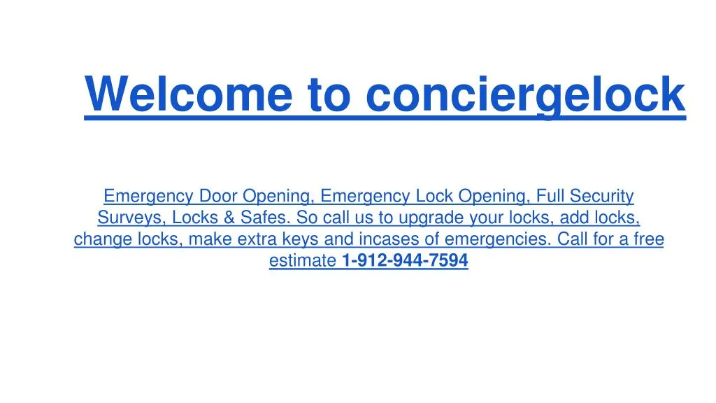 welcome to conciergelock n.
