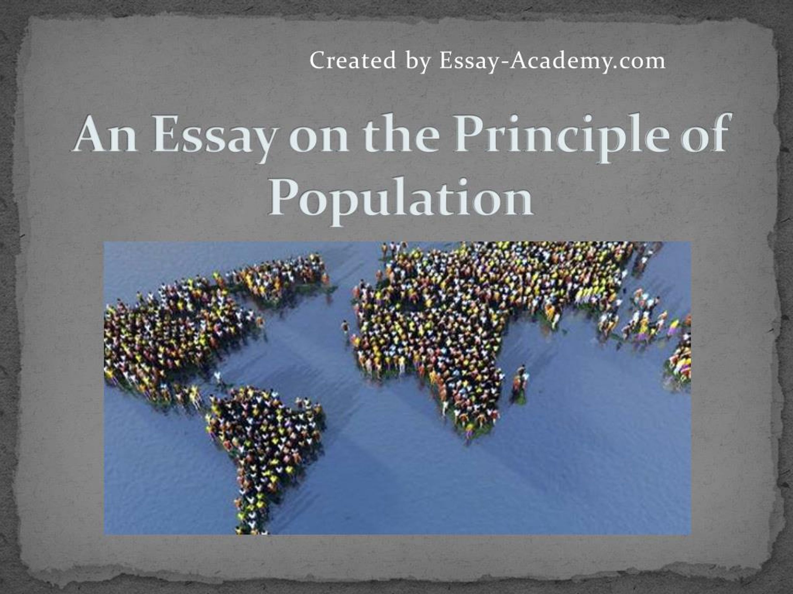 the essay on the principle of population was written by mcq