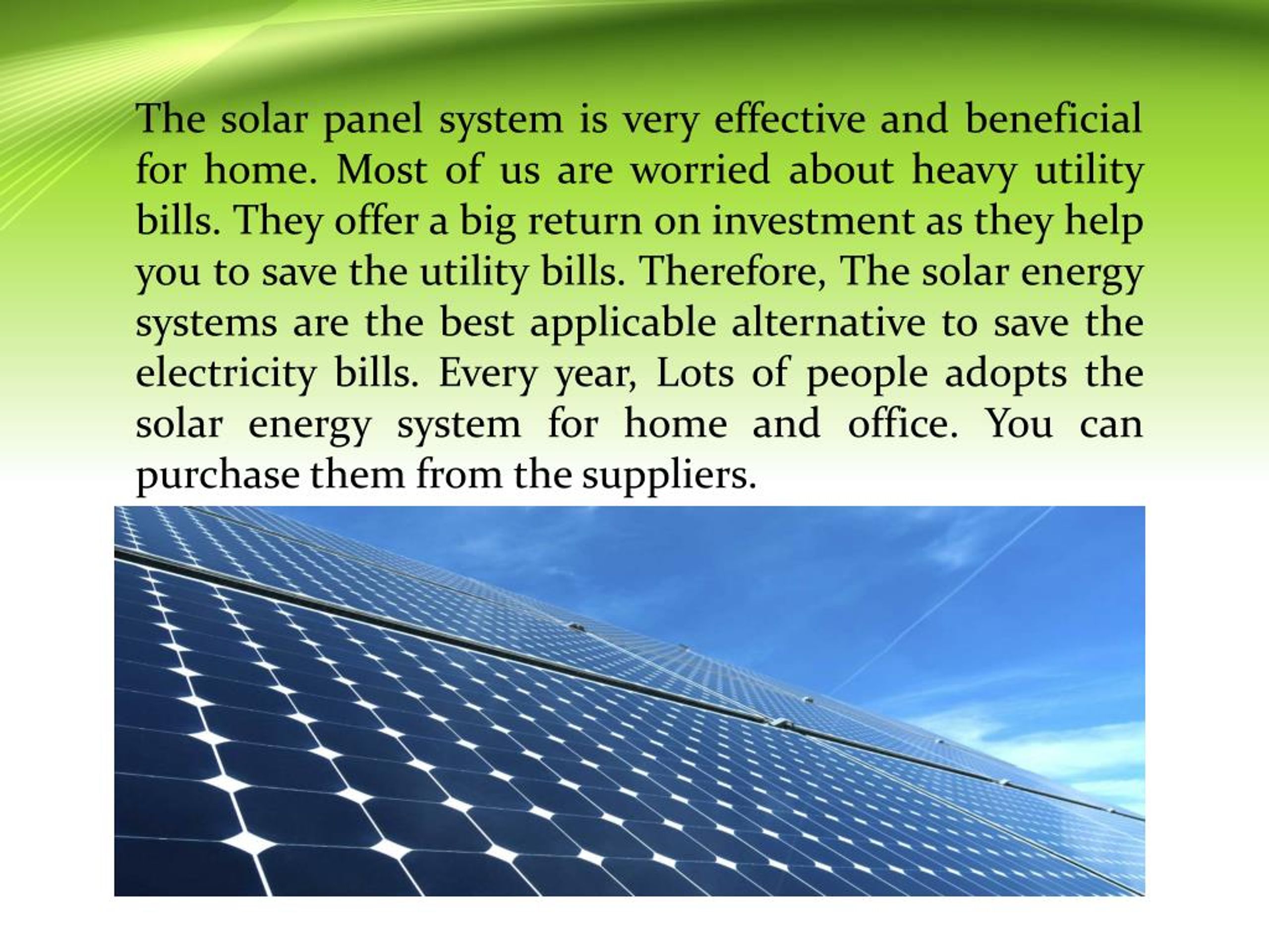PPT - Install Beneficial Solar Panel For Your Home PowerPoint ...