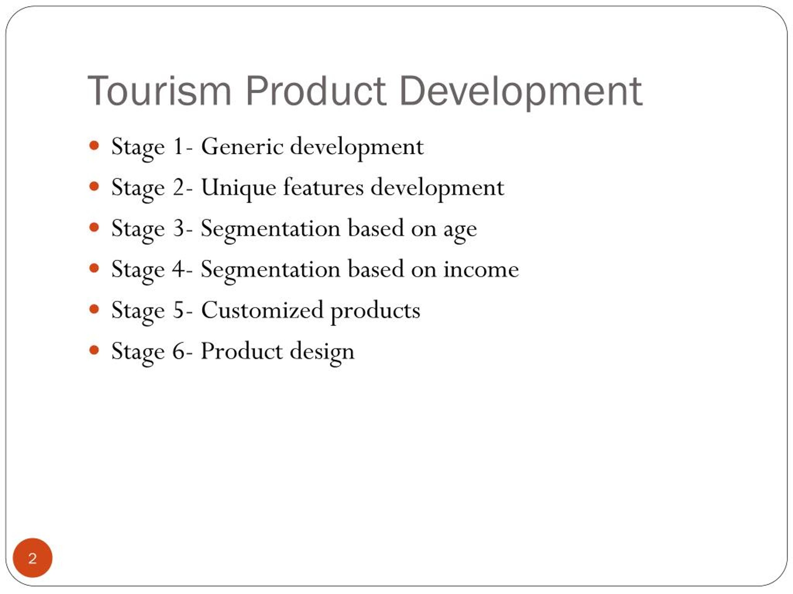 product development for tourism