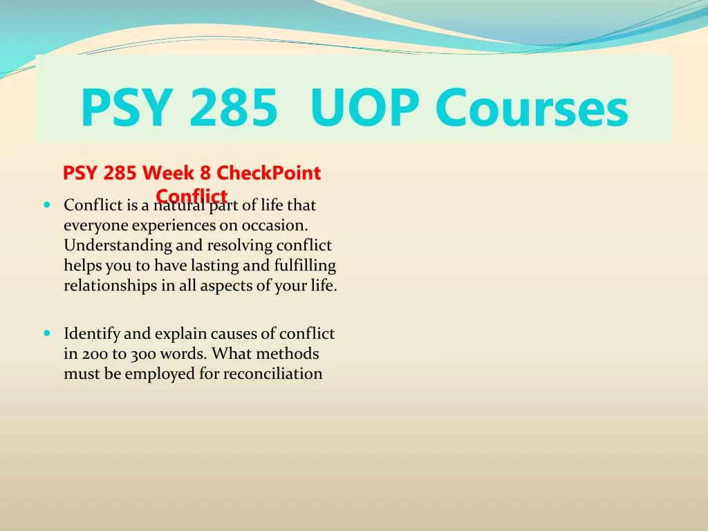 psy 285 psy 285