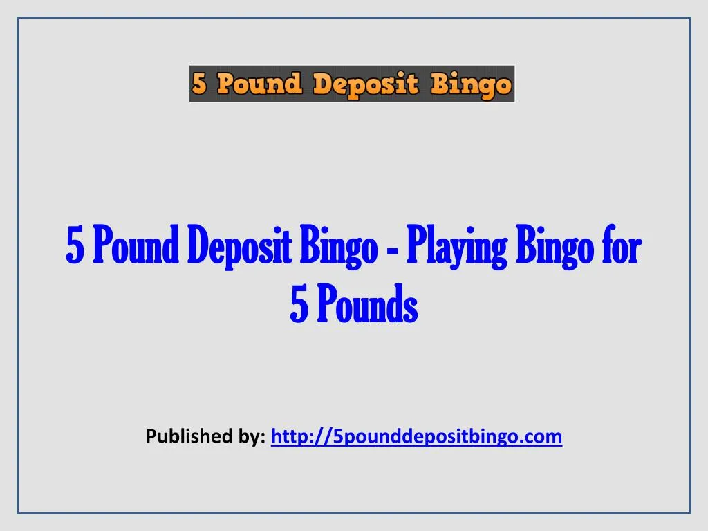 Bingo for cash no deposit