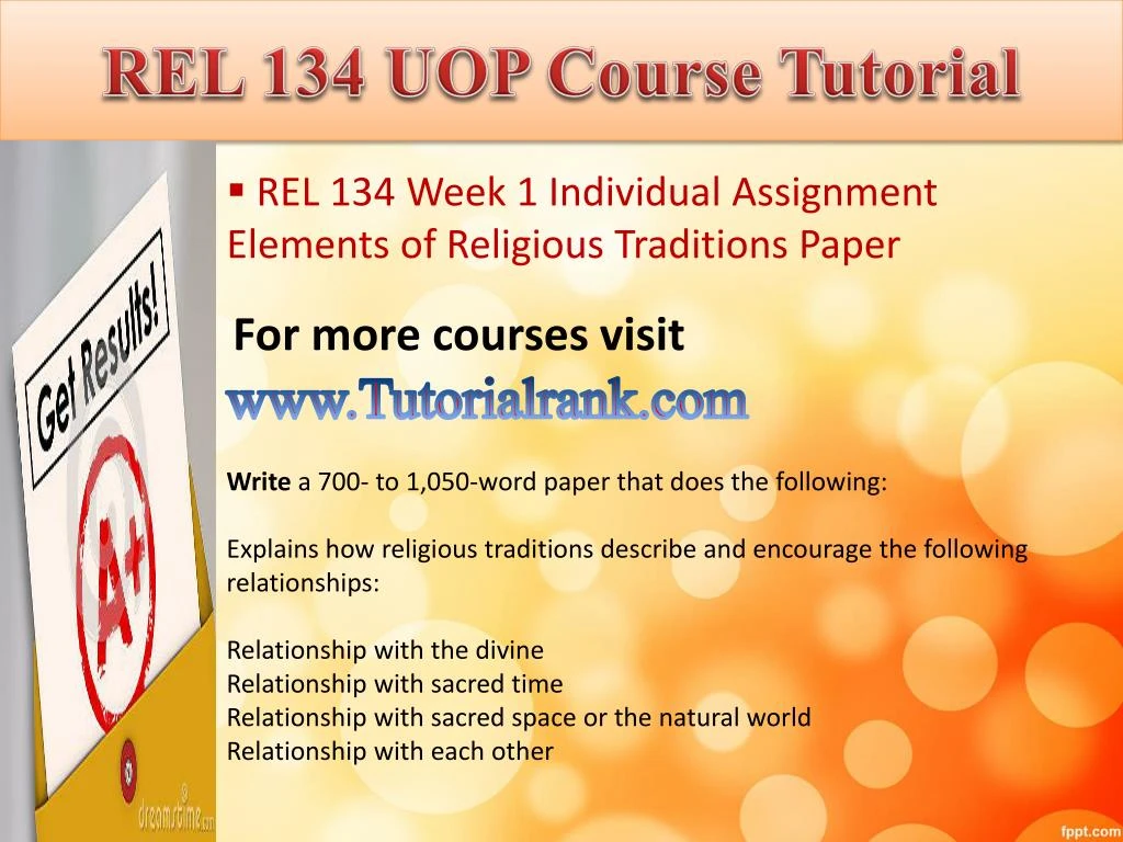 rel 134 religious traditions rel 134 religious traditions