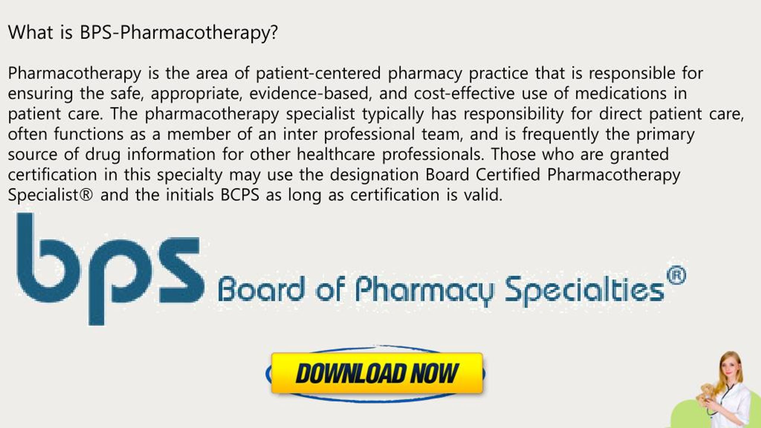 BPS-Pharmacotherapy Study Materials Review