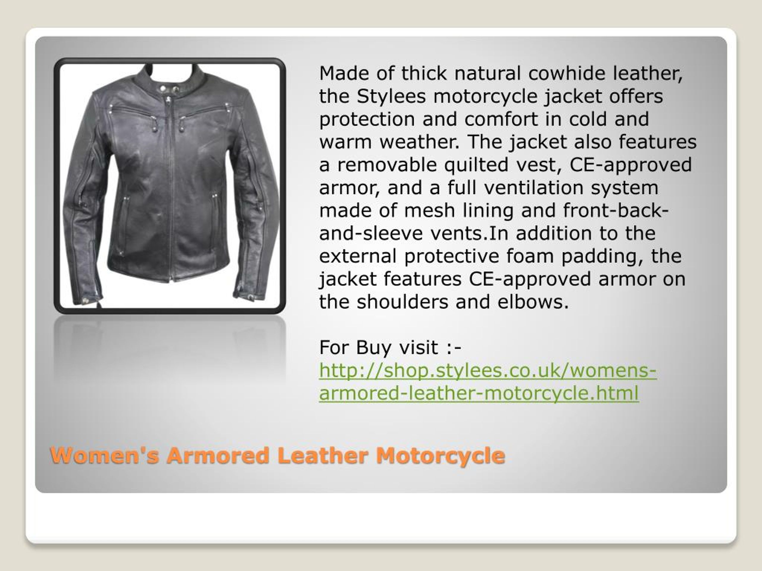 PPT - Motorcycle Leather Jacket PowerPoint Presentation, free download ...