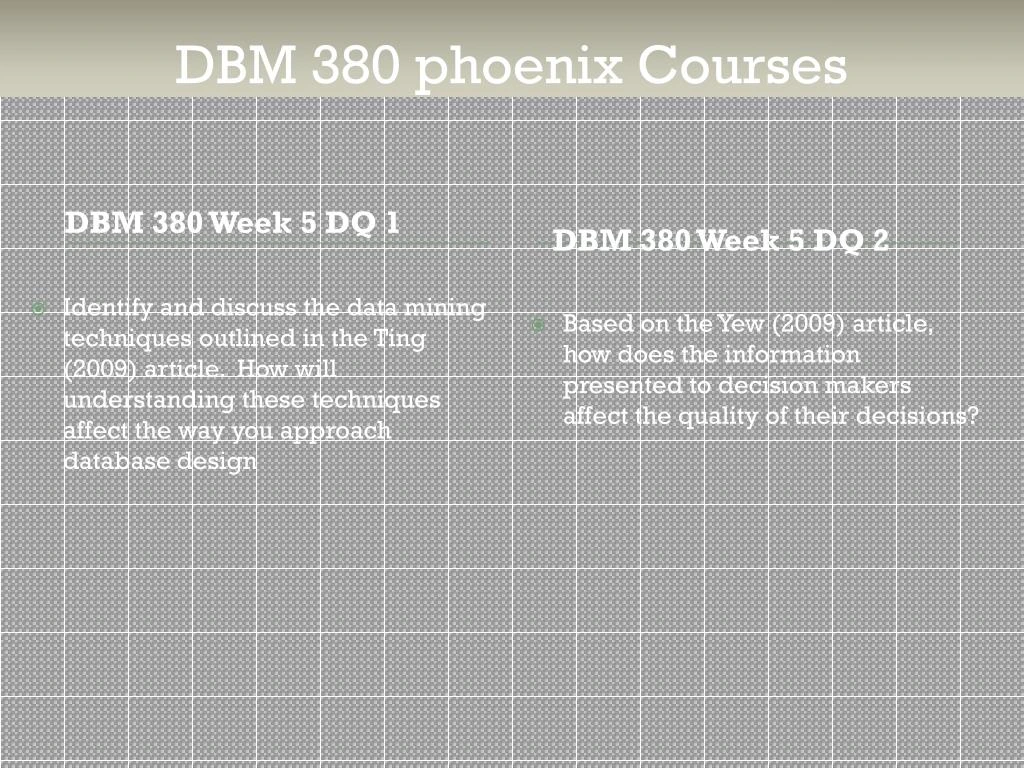 dbm 380 week 4 normalization of huffman erd doc Dbm/380 week 4 normalization of the smith consulting erd the following assignment is based on the database environment chosen and created in. dbm 380 week 4 normalization of huffman erd doc Dbm/380 week 4 normalization of the smith consulting erd the following assignment is based on the database environment chosen and created in.