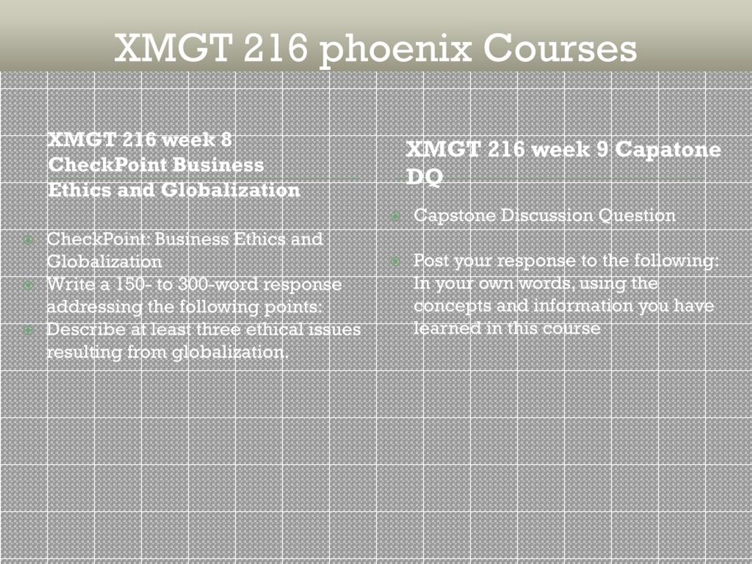 Xmgt 216 Business Ethics Reflection