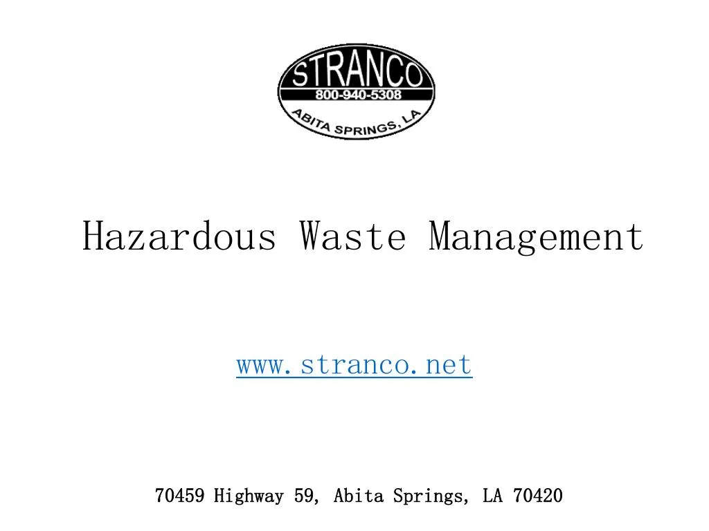PPT Hazardous Waste Management Definition and Types Effects and