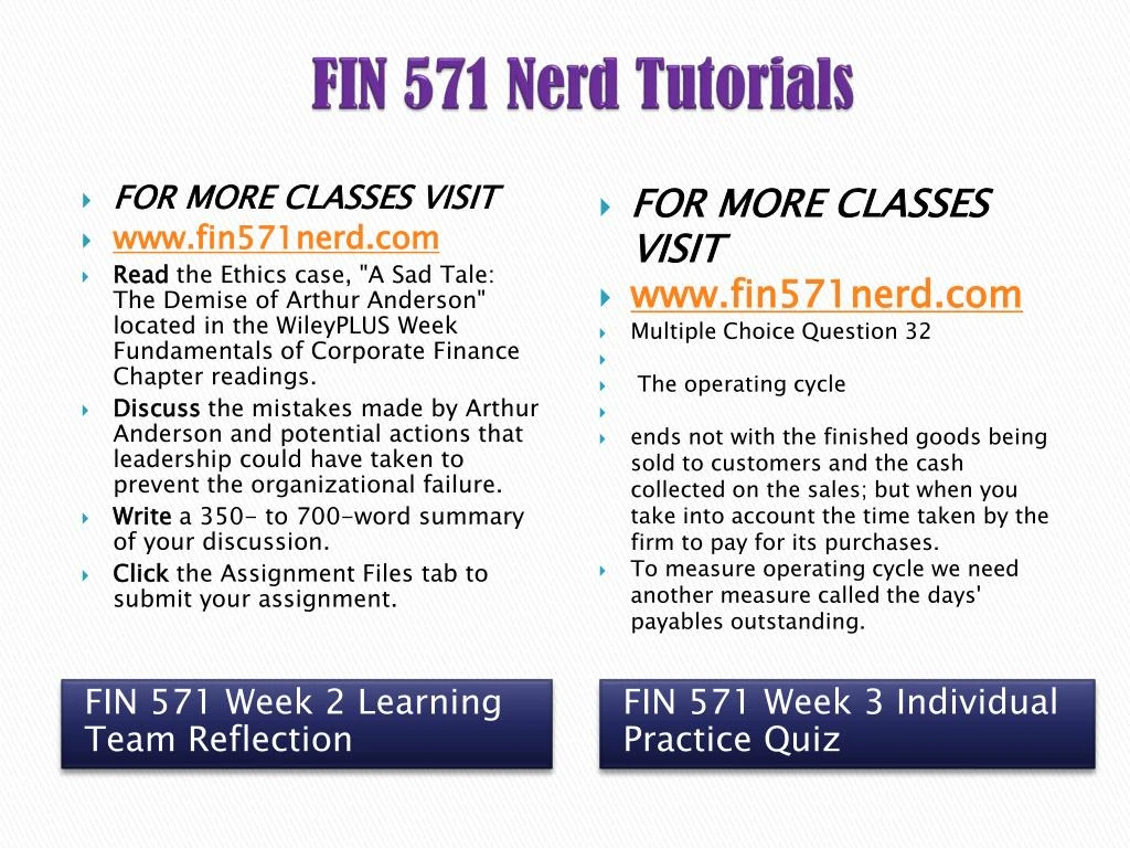 fin 571 arthur andersen fin 571 arthur andersen