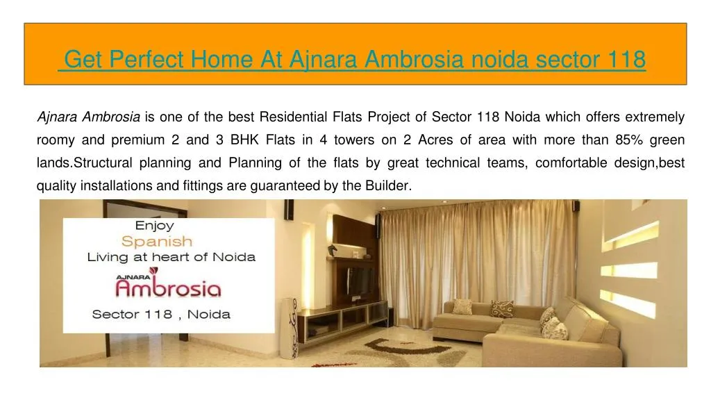 get perfect home at ajnara ambrosia noida sector 118 n.