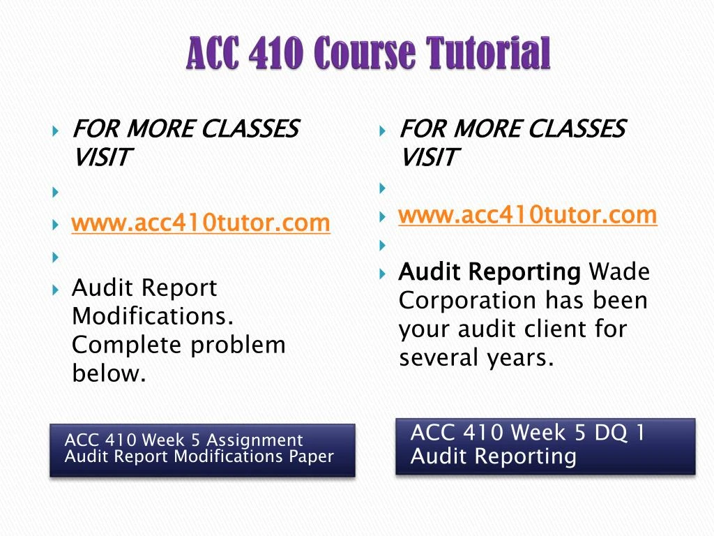 acc 410 complete course material all acc 410 complete course material all