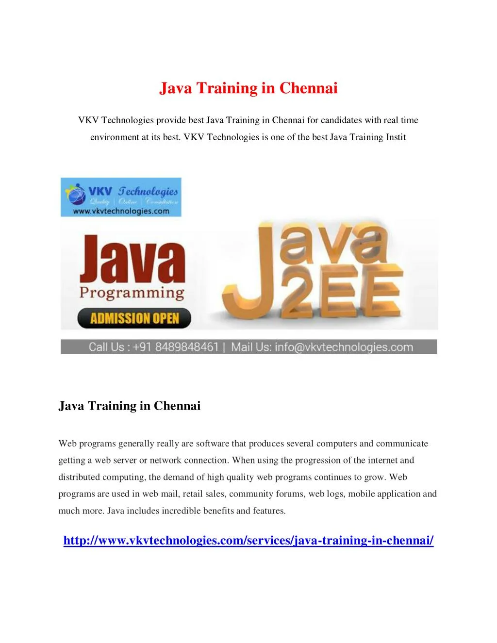 PPT - Java Training in Chennai PowerPoint Presentation, free download ...