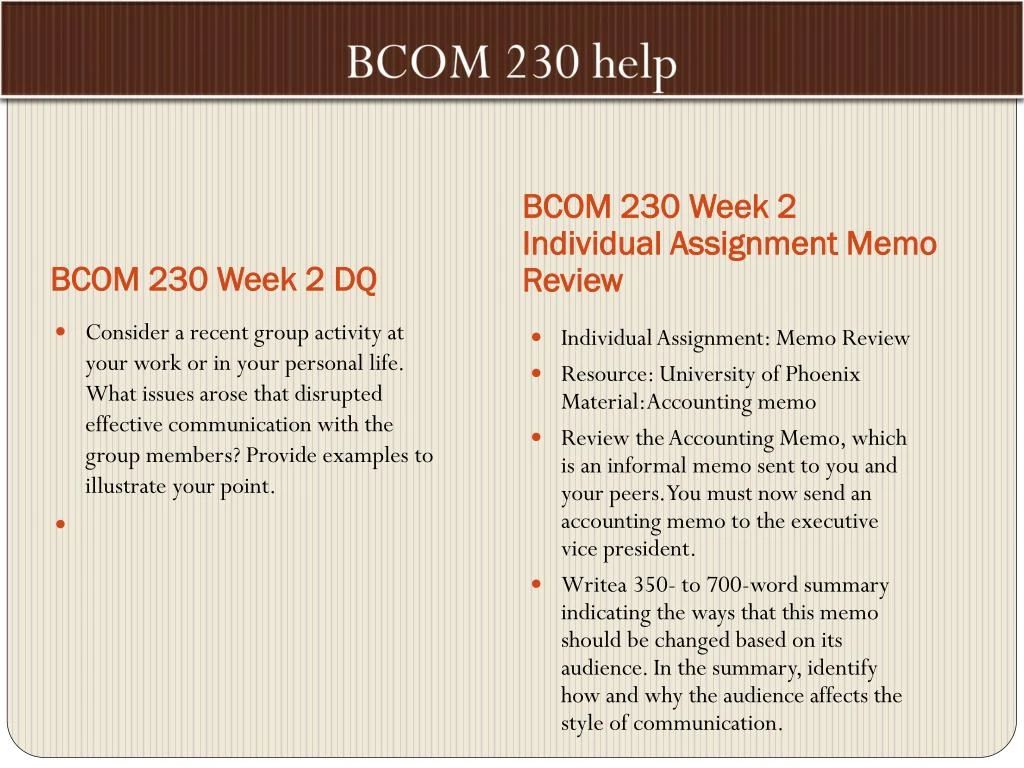 bcom 230 memo review university of phoenix material accounting memo Syllabus bcom/230 business communication for accountants copyright ©2014 by university of phoenix all rights reserved course description this course. bcom 230 memo review university of phoenix material accounting memo Syllabus bcom/230 business communication for accountants copyright ©2014 by university of phoenix all rights reserved course description this course.