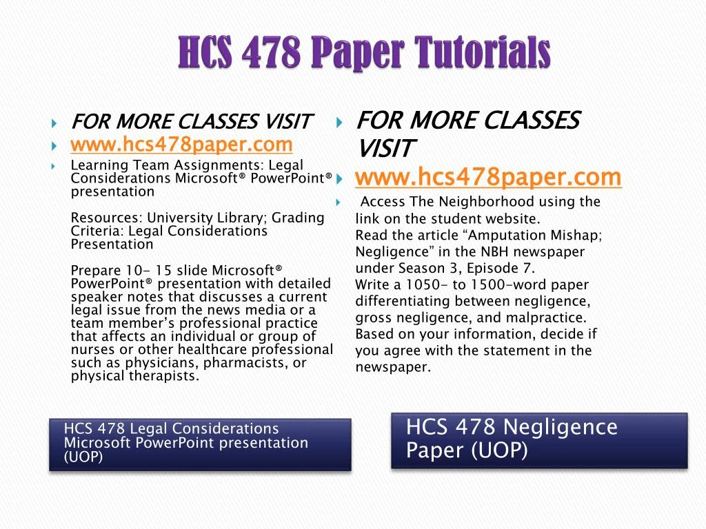 hcs 478 negligence paper hcs 478 negligence paper