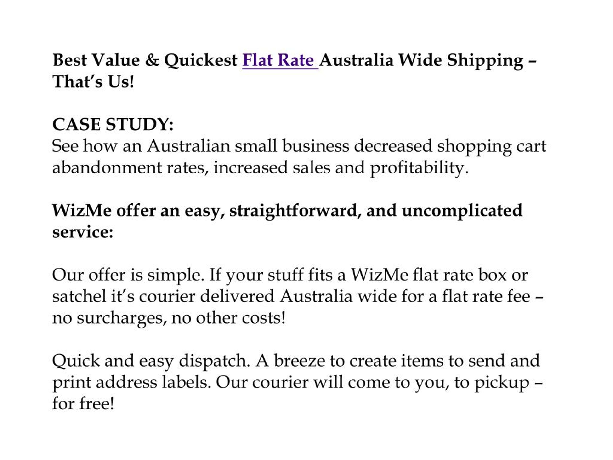 PPT - WizMe Case Study: Australia Wide Flat Rate Boxes and Flat Rate ...