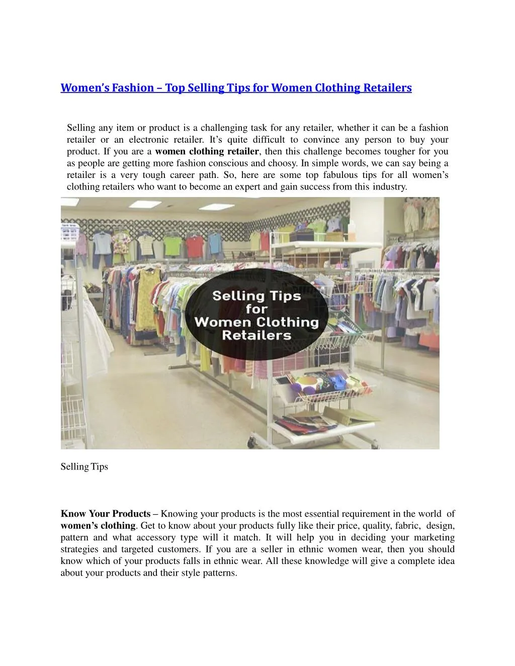 PPT - Women’s Fashion – Top Selling Tips for Women Clothing Retailers PowerPoint Presentation 