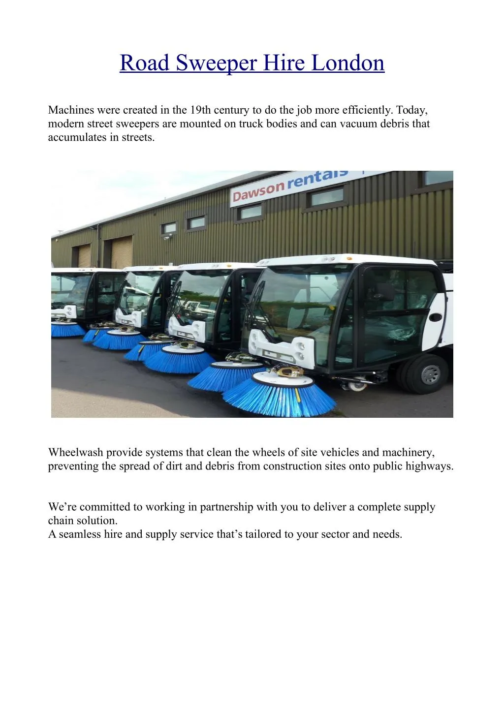 PPT Road Sweeper Hire London PowerPoint Presentation, free download