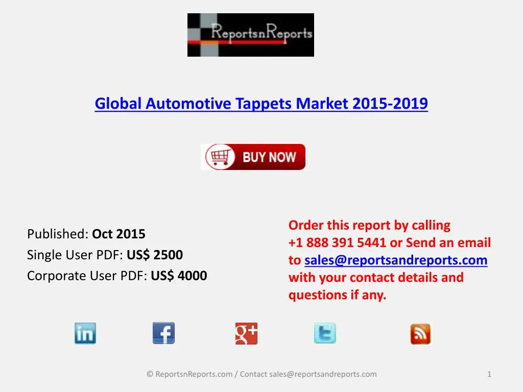 global automotive tappets market 2015 2019 n.