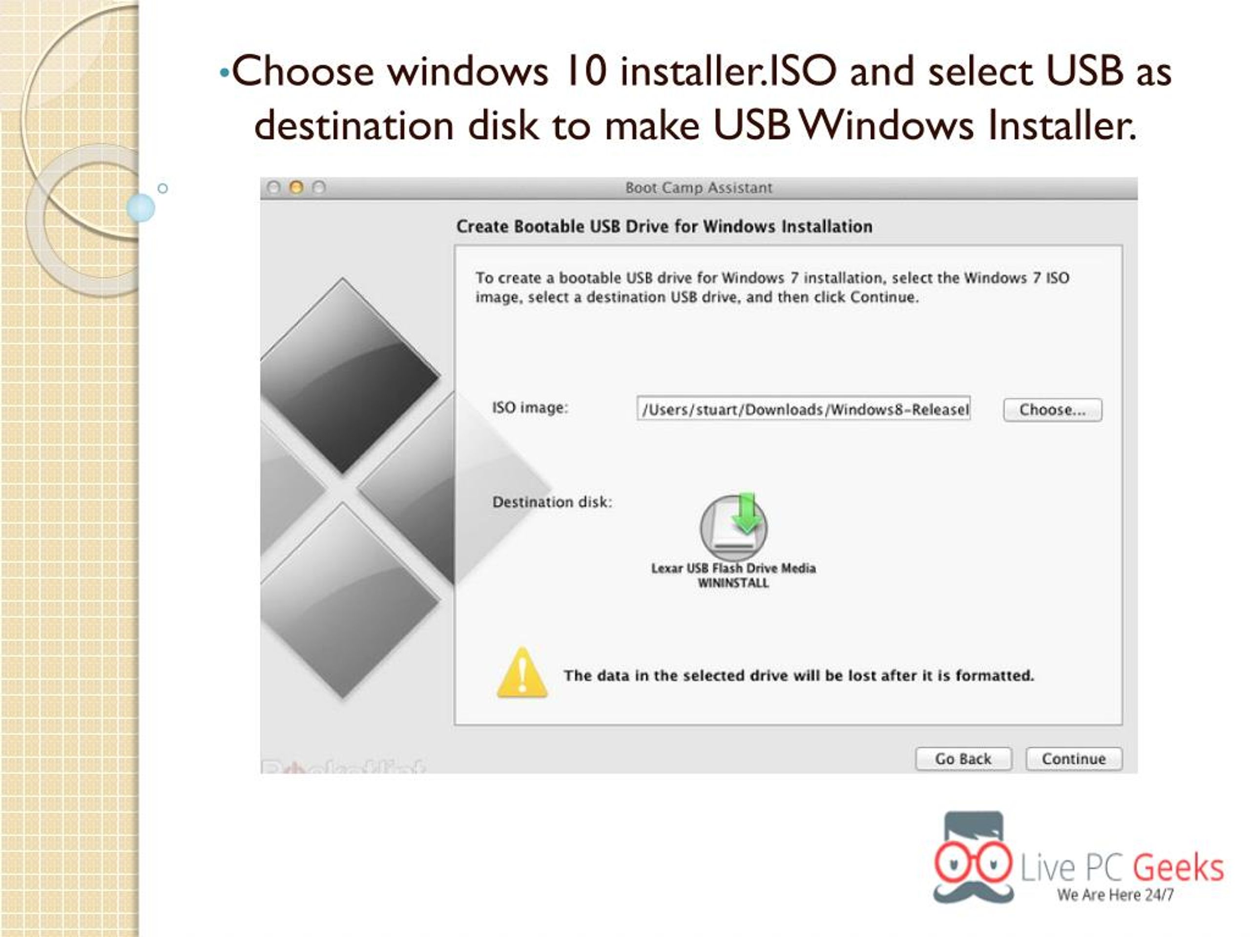 windows 10 install mac to pc usb