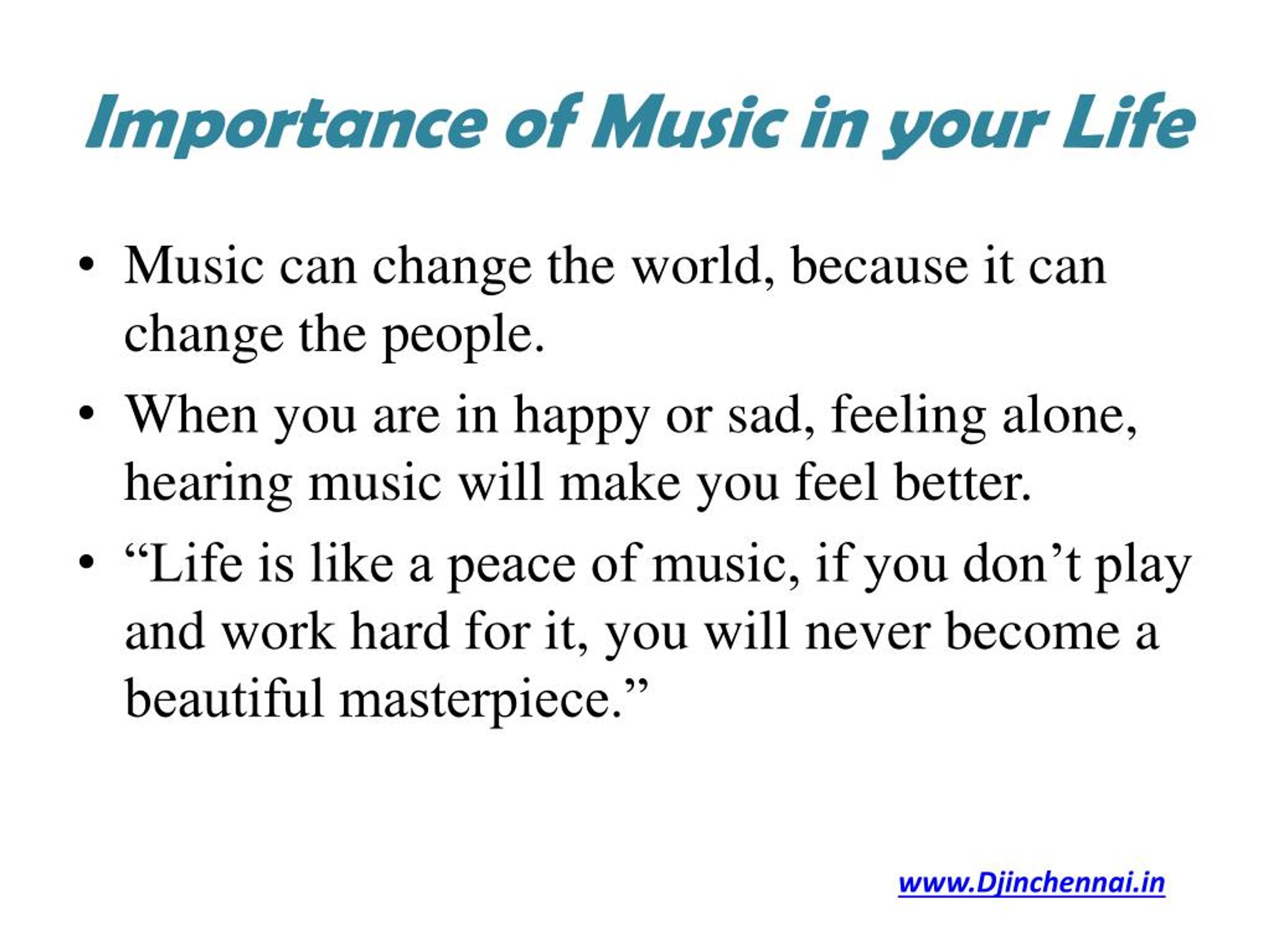 effect of music in our life essay