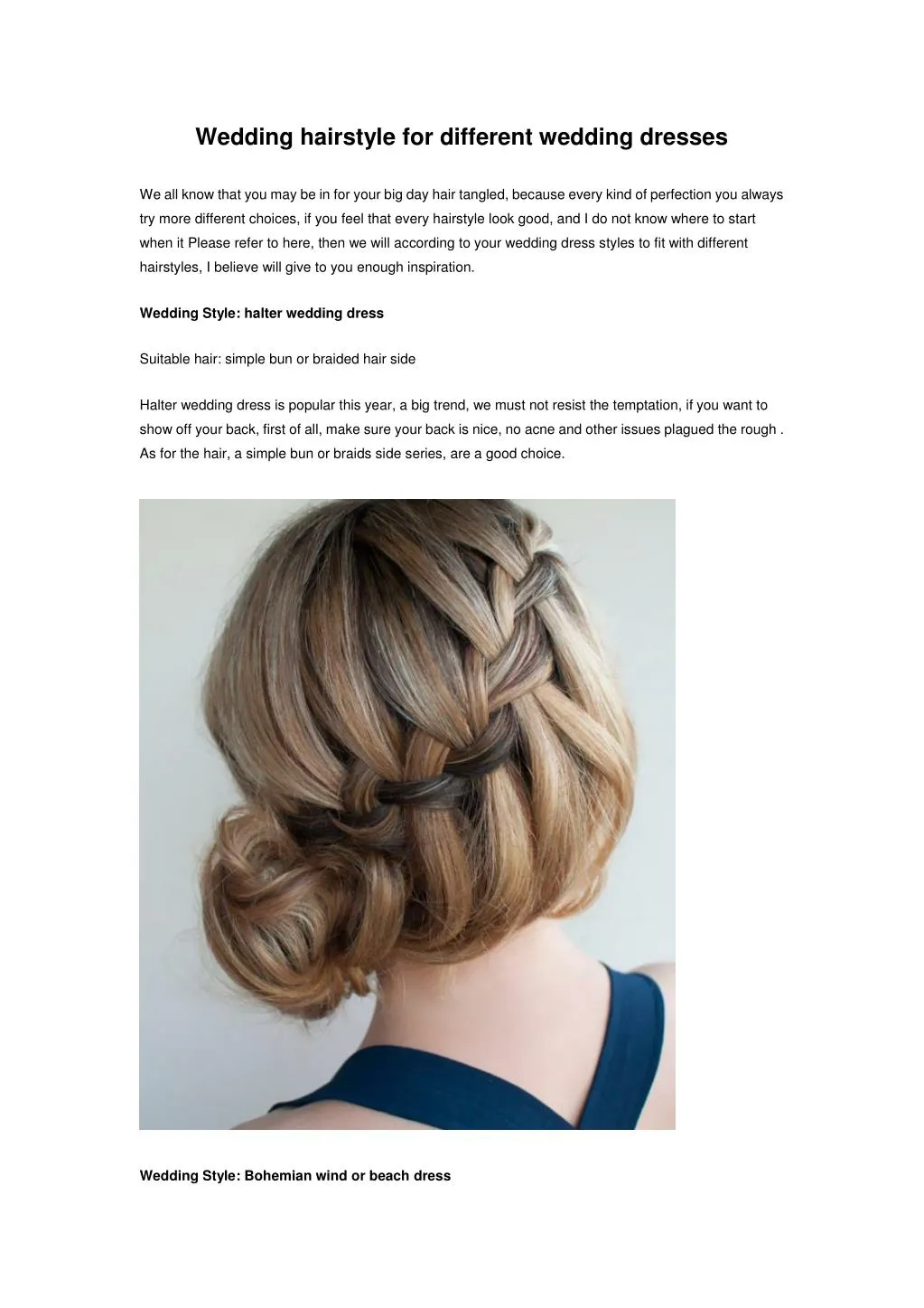 PPT - Wedding hairstyle for different wedding dresses PowerPoint  Presentation - ID:7239466
