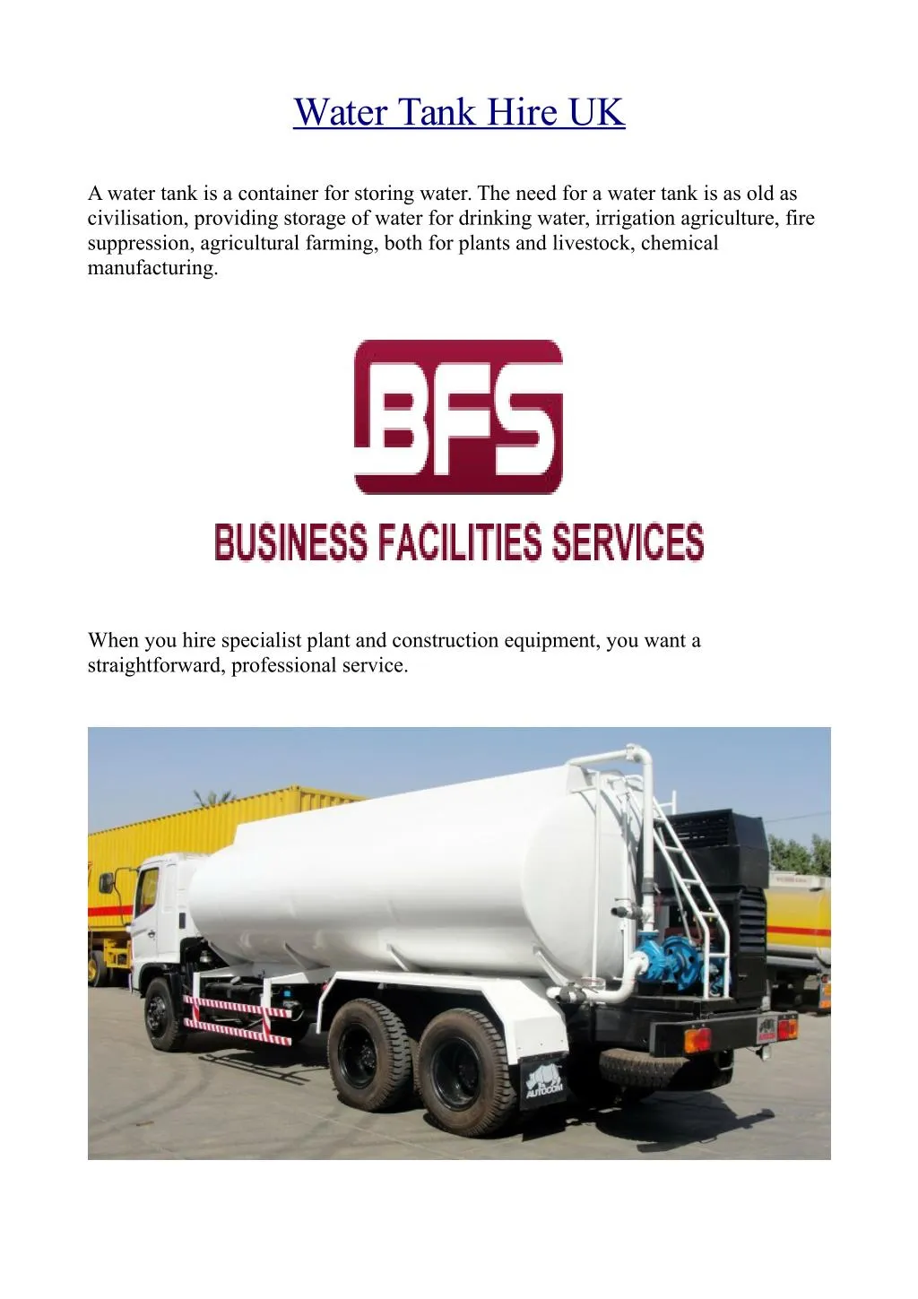 PPT Water Tank Hire UK PowerPoint Presentation, free download ID7243515