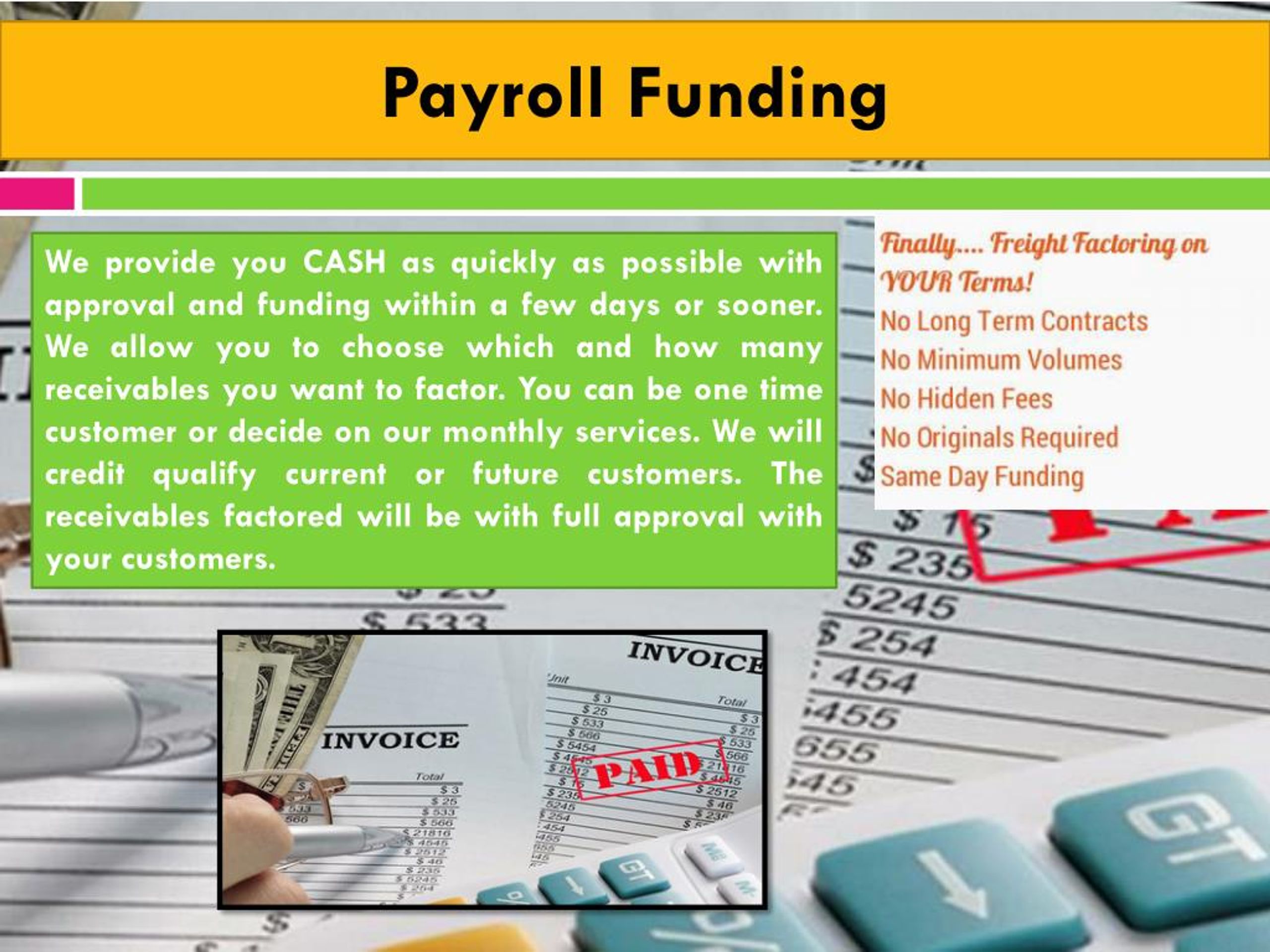 PPT Payroll Funding For Staffing Companies PowerPoint Presentation, free download ID7244290