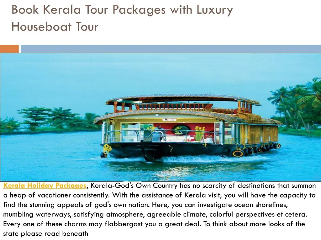 book kerala tour packages with luxury houseboat tour n.