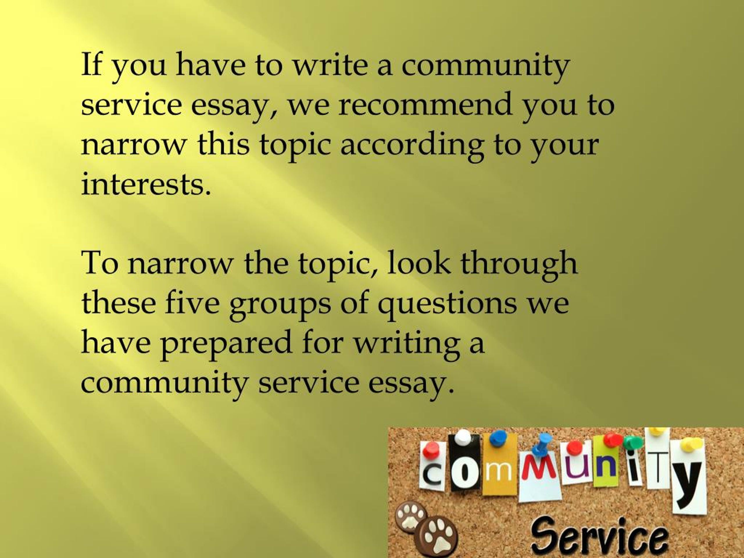 what is a community service essay