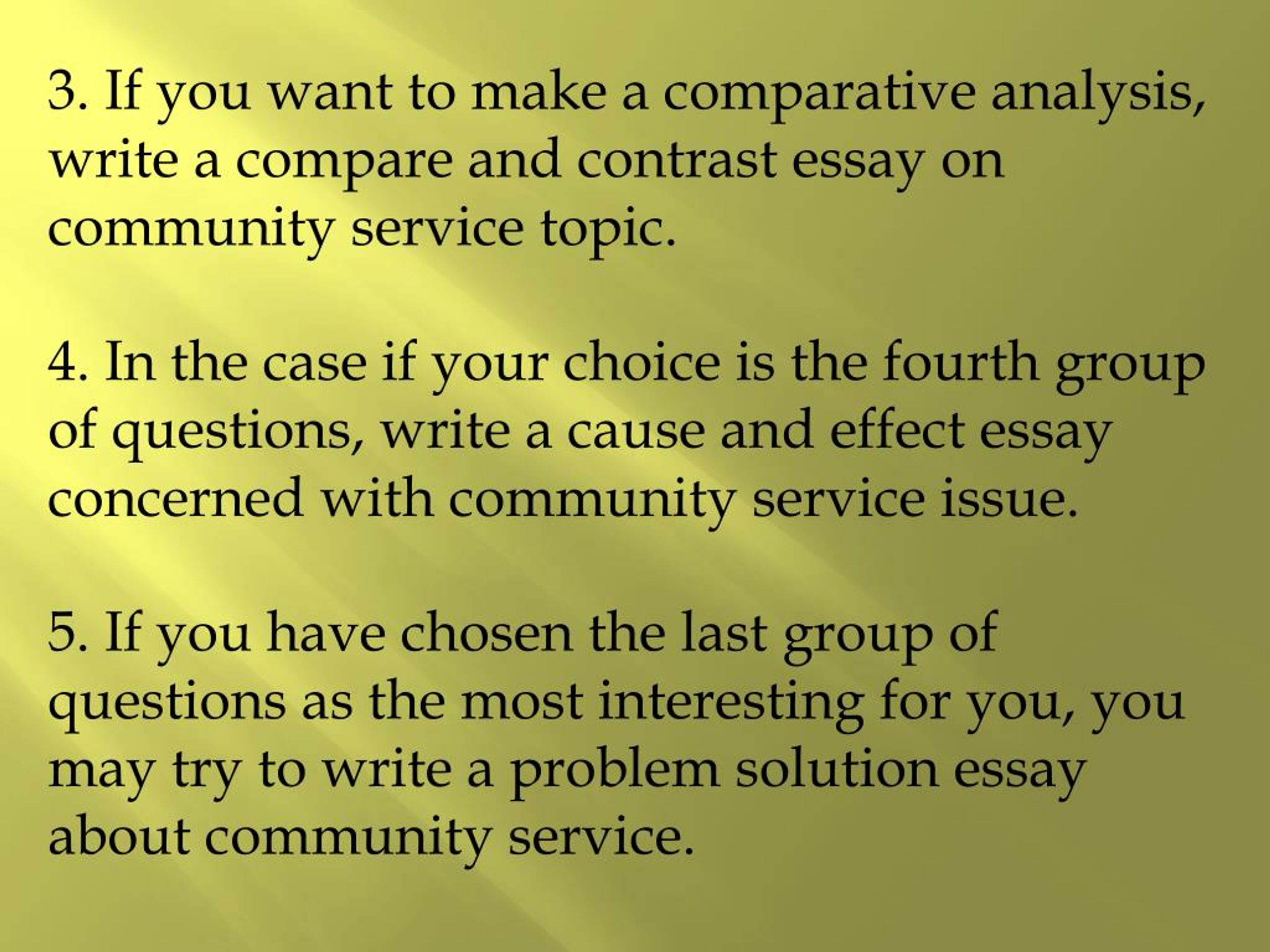 how to write an essay about community service