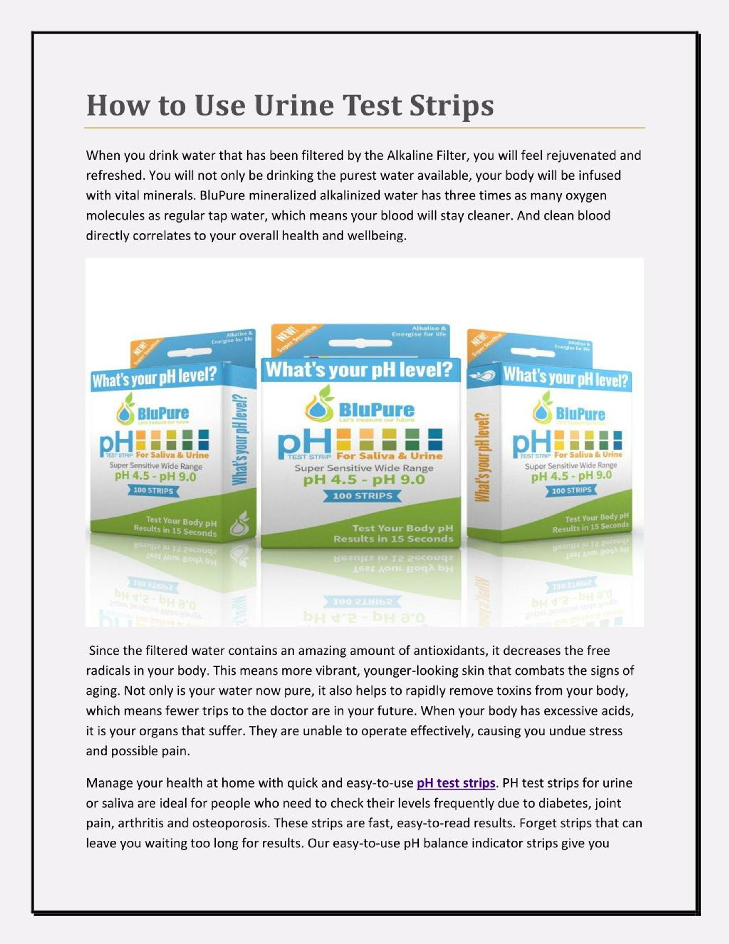 Instant Read pH Test Strips