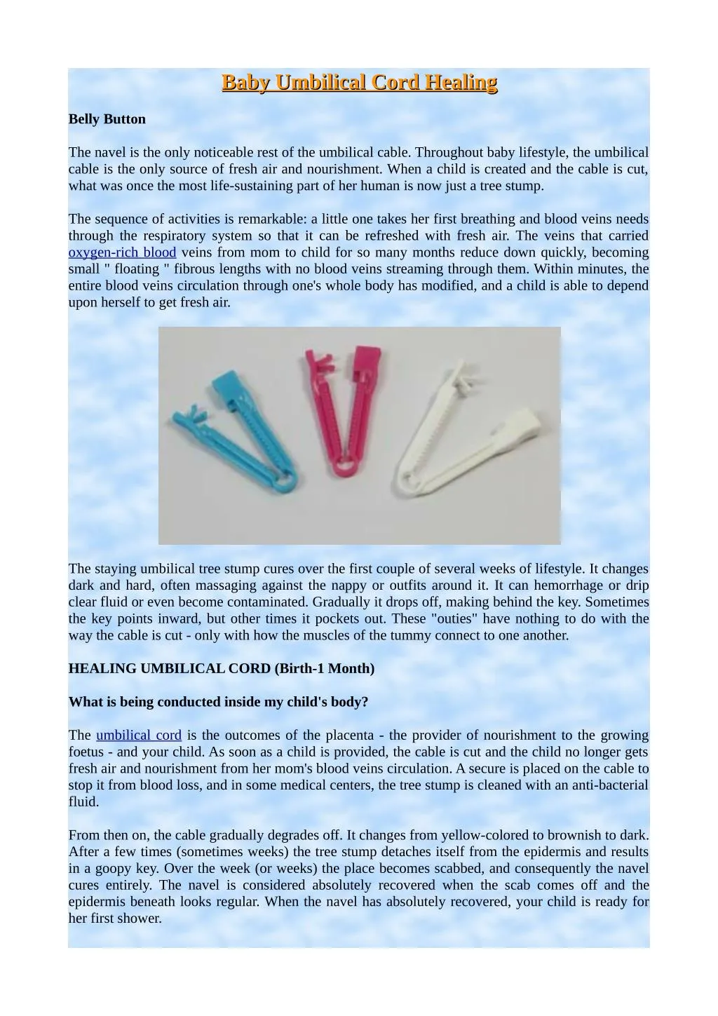 PPT Baby Umbilical Cord Healing PowerPoint Presentation, free