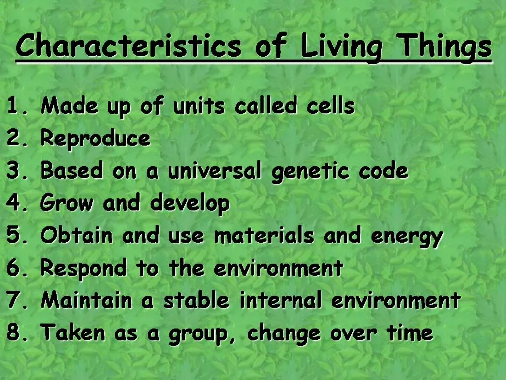 Ppt Characteristics Of Living Things Powerpoint Presentation Free Download Id