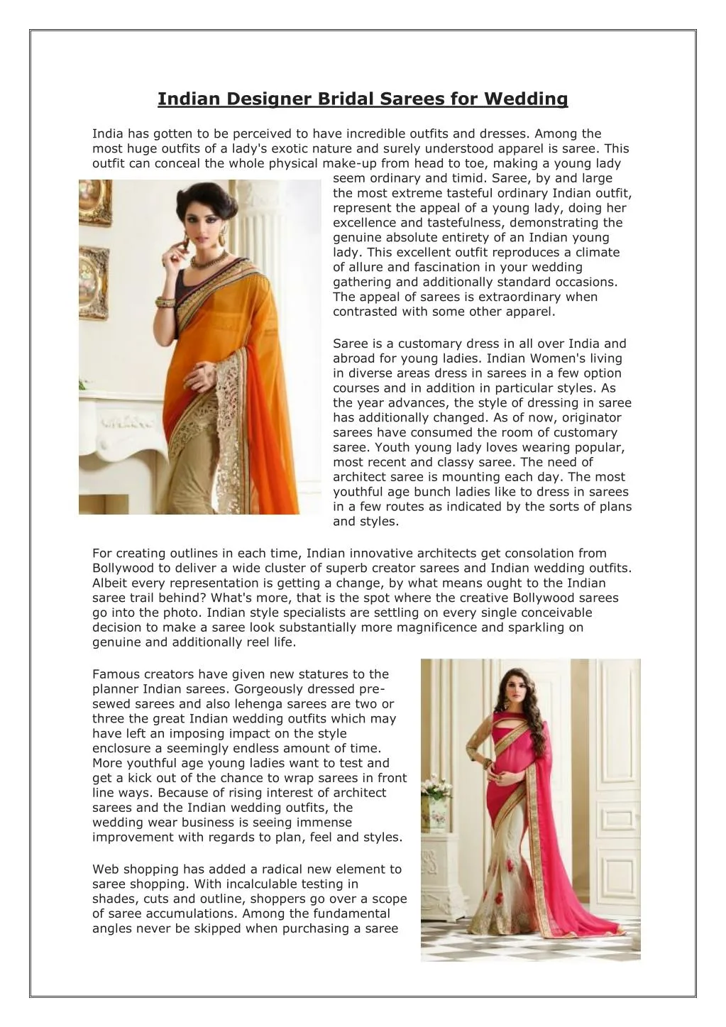 PPT - Indian Designer Bridal Sarees for Wedding PowerPoint Presentation ...