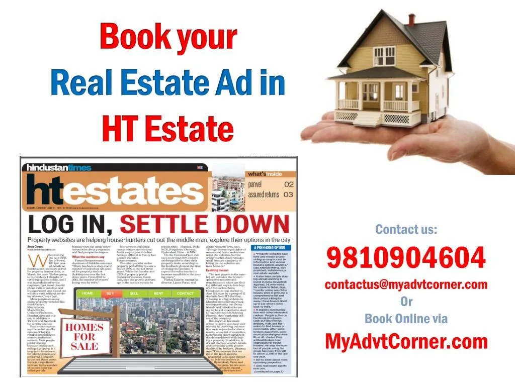 book your real estate ad in ht estate n.