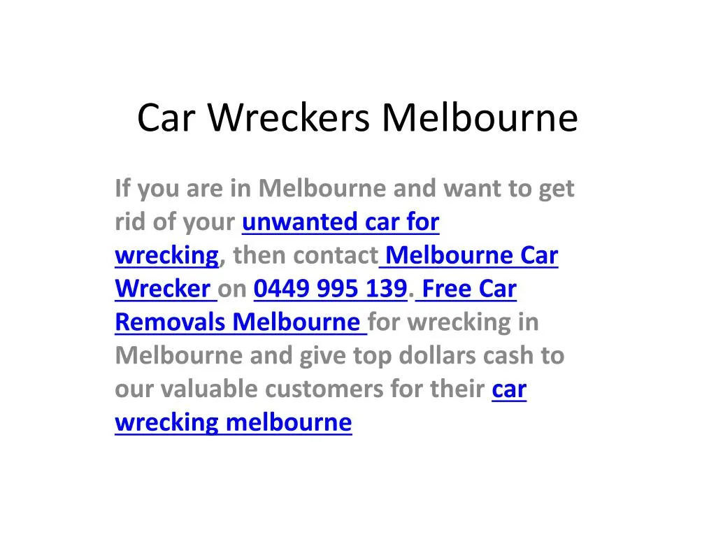 car wreckers melbourne n.