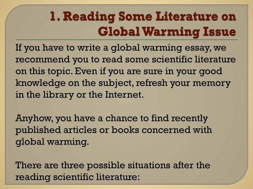 Global warming essay ppt