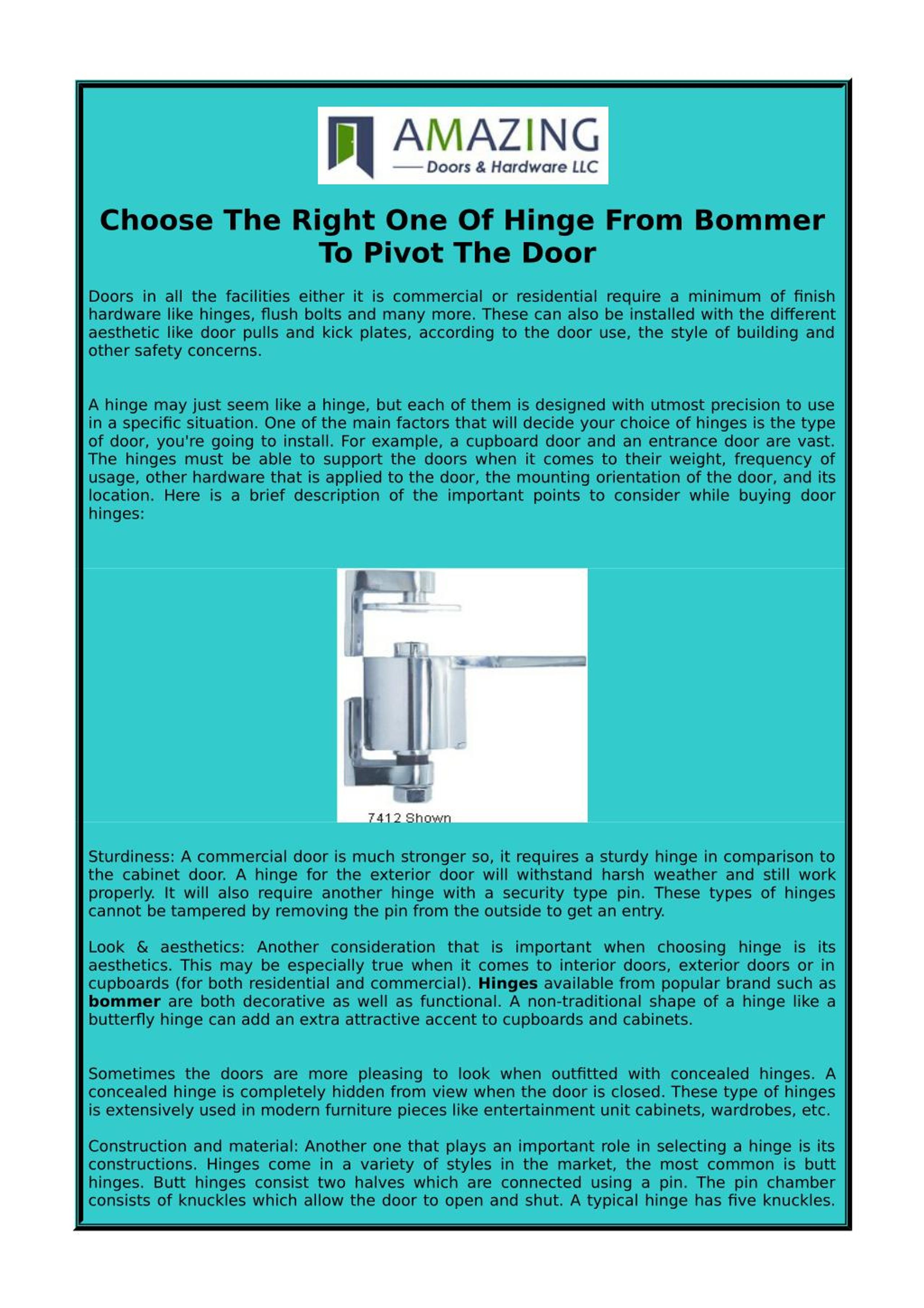 Ppt Choose The Right One Of Hinge From Bommer To Pivot The