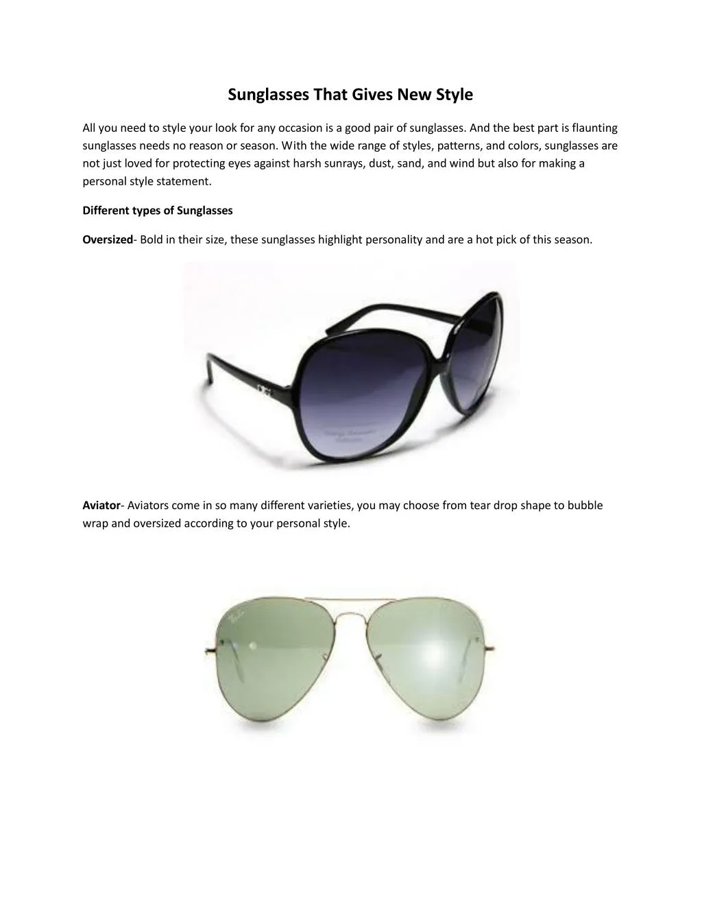 PPT - Sunglasses That Gives New Style PowerPoint Presentation, free ...
